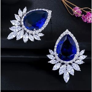 Blue Diamond Cocktail Bling Earnings